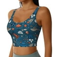 thumbnail image 2 of Daiia Cartoon Space1 Printed Women's Sports Bra, Breathable Activewear Bra with U-Back Design and Removable Pads, Comfortable and Supportive for Yoga, Workout-Small, 2 of 8