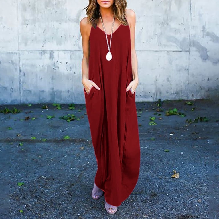 chinese dress ladies Rose Pink Leopard Pocketed Maxi Tank Dress – PINKCOLADA