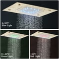 thumbnail image 3 of Brushed Gold 49*35cm Shower Head with LED Rain Stainless Steel Bathroom Shower Set, 3 of 9