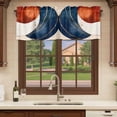 thumbnail image 6 of Navy Blue Burnt Orange Curtain Valances for Windows, Kitchen Valance Window Treatments Panel 2 Pack, Modern Boho Art Geometric Rod Pocket Short Curtains for Bathroom Bedroom 54 x 18 Inch, 6 of 8