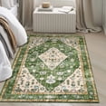 thumbnail image 4 of Moynesa 5'x7' Boho Tribal Area Rug,5x7ft Washable Bedroom Rug, Soft Non Slip Non-Shedding Kitchen Mat Indoor Accent Entry Carpet for Living Room Dining Room, Green, 4 of 9