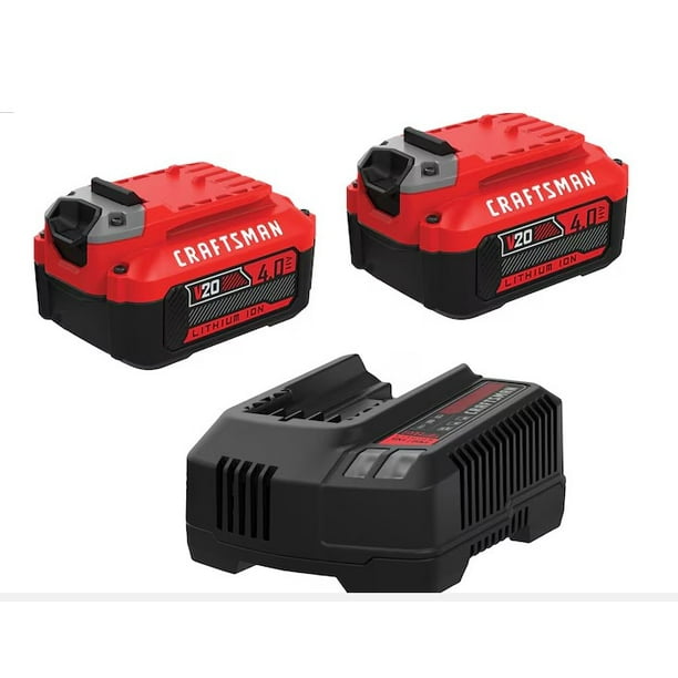Kit de cargador y 2 baterías de iones de litio 4.0 CRAFTSMAN V20