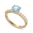 thumbnail image 2 of 2.25 Carat Round Cut Natural Diamond & Aquamarine Gemstone New Proposal Ring for Women Solid 14K Yellow Gold Size 9 by Diamond-Capitals, 2 of 7