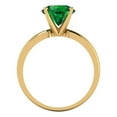 thumbnail image 4 of Solitaire Engagement Ring for Women - 2ct Simulated Emerald in 14K Yellow Gold Promise Ring, 4 of 6