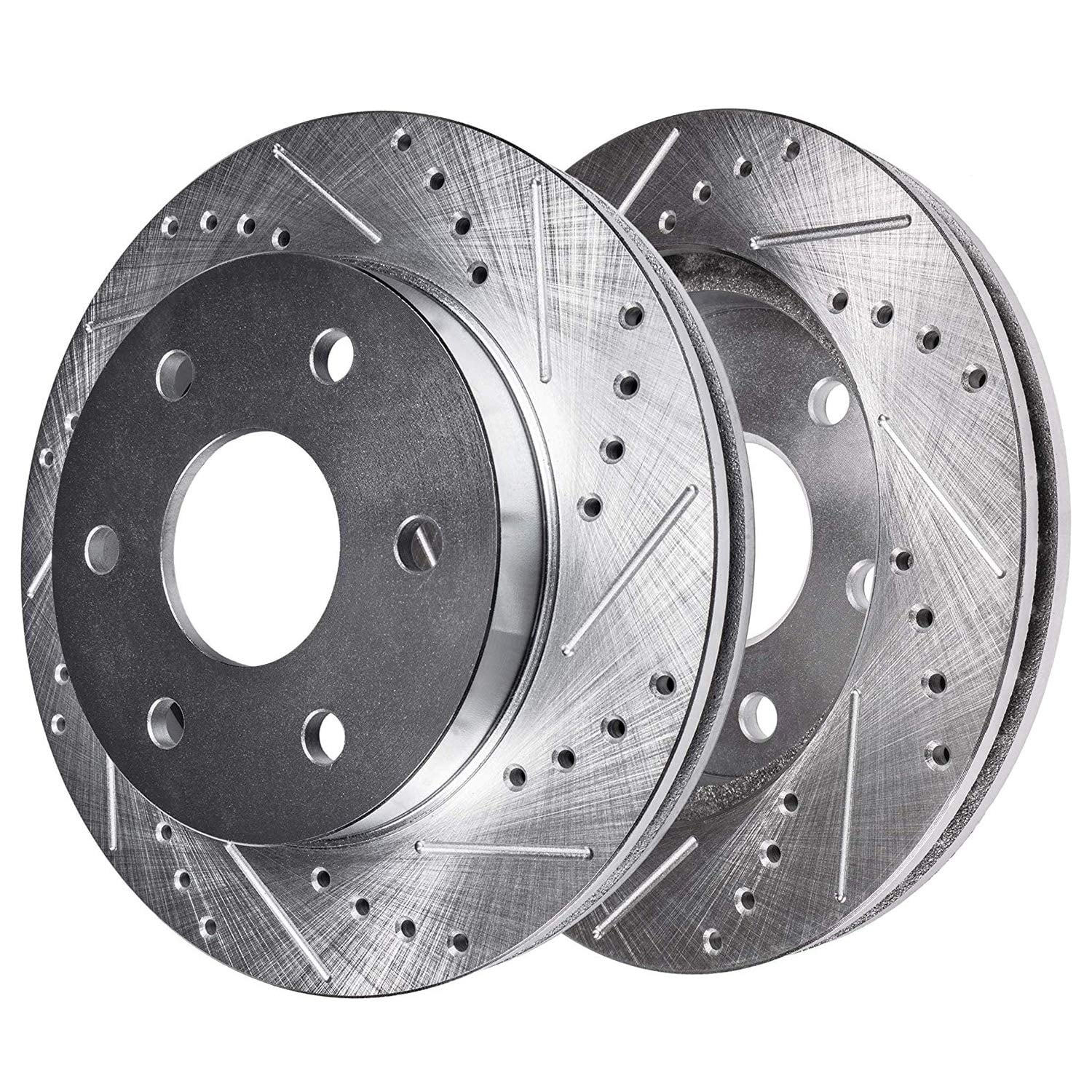 Detroit Axle - 8pc Brake Kit for Chevy GMC Silverado Sierra 1500 Yukon XL Escalade ESV Drilled & Slotted Brake Rotors Ceramic Brakes Pads Replacement : 13.50" inch Front and 13.58" inch Rear Rotor
