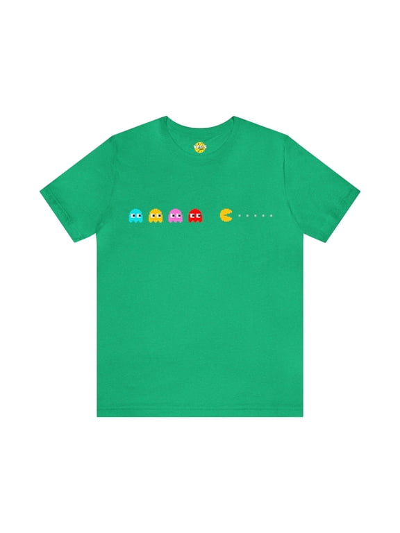 Pac-Man Ghosts Pixel Art T-Shirt - Retro Gamer Tee with Chasing Ghosts