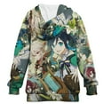 thumbnail image 2 of Genshin Impact Kids Hoodie Raglan Sleeve Hooded Snap Sweatshirt Casual Wear Soft Breathable Outerwear Winter Clothes 8-9Y, 2 of 3