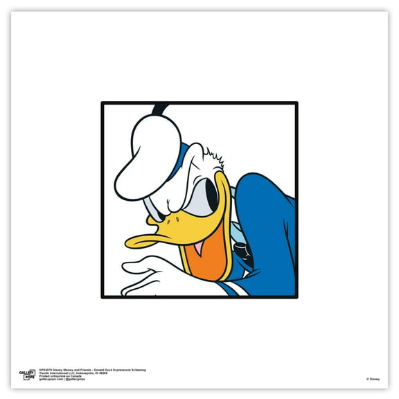 Gallery Pops Disney Mickey and Friends - Donald Duck Expressions Scheming Wall Art, Unframed Version, 12" x 12"