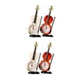 thumbnail image 4 of WORGEOUS Set of 4 Simulation Violin Alarm Clocks for Desktop and Bedside, Decorative Morning Wake-up Clocks, White and Red, Battery Not Included, 4 of 8