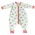 thumbnail image 1 of Saco de dormir con pies para niños pequeños, se puede usar en las cuatro estaciones, acolchado ligero y transpirable de manga larga., 1 of 6