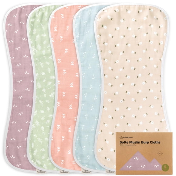 Towel KeaBabies, paños de muselina para eructos, 5 unidades, 53 x 25 cm, suaves