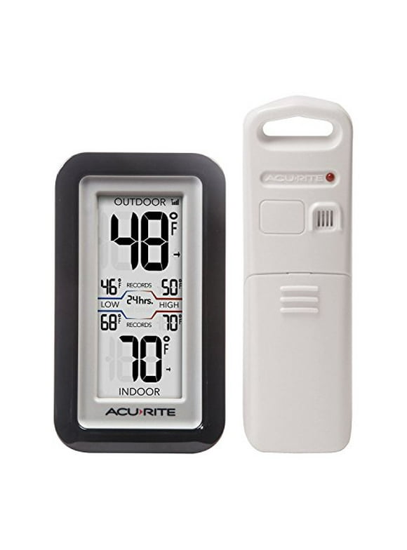 AcuRite 02043 Digital Thermometer with Indoor/Outdoor Temperature,Black