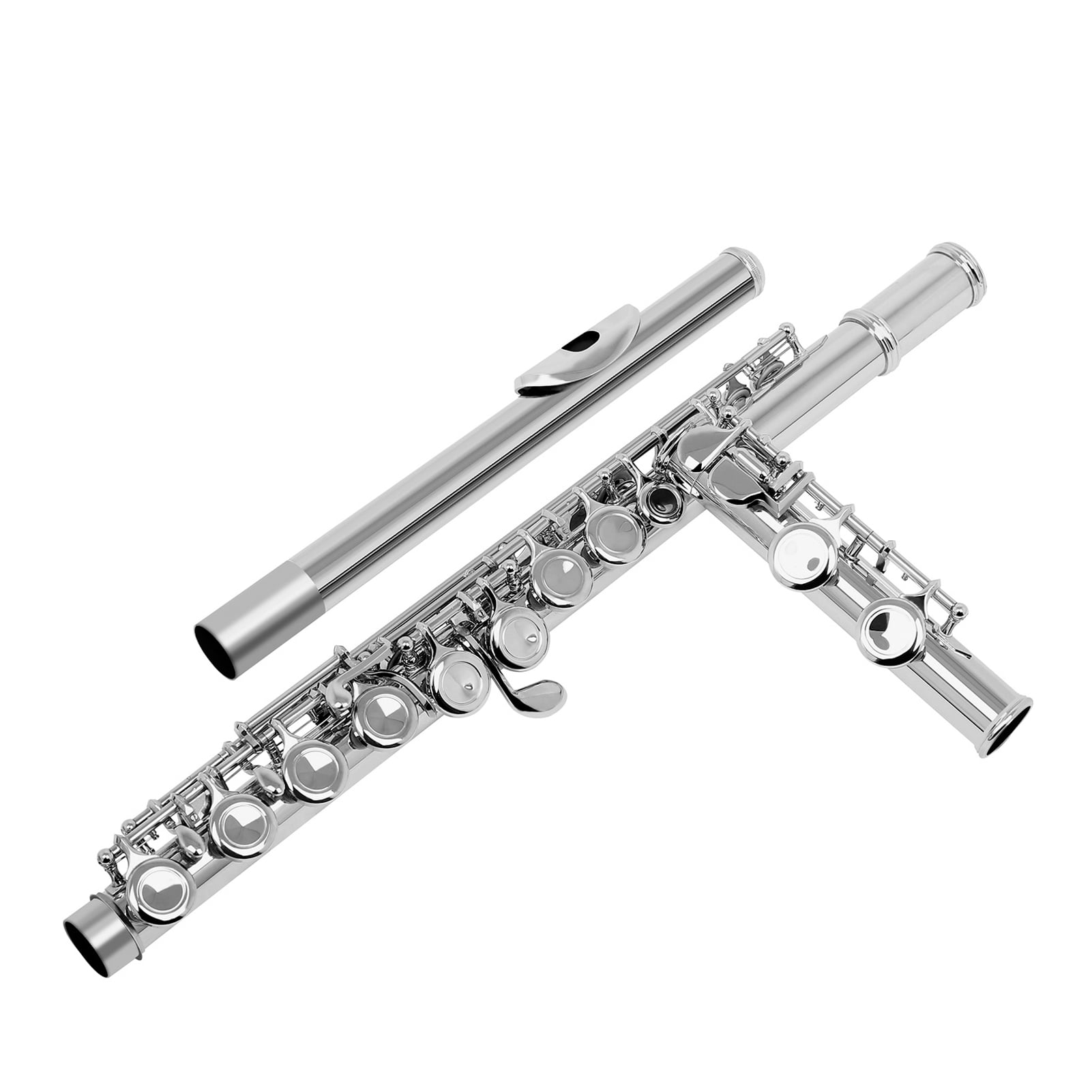 Dcenta 16 Keys Closed Hole Flute with Cleaning Kit, Carrying Case, & Screwdriver, White copper