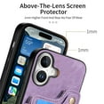thumbnail image 6 of for iPhone 17 Phone Case Wallet with Card Holder,PU Leather Flip Folio Case,RFID Blocking Ring Holder Kickstand Wrist Strap Magnetic Protective Women Men Cover,Purple,For iPhone 17, 6 of 11