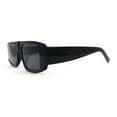 thumbnail image 3 of Mod Retro Flat Top Narrow Rectangle Exposed Lens Sunglasses All Black, 3 of 4