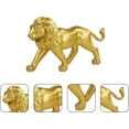 thumbnail image 4 of TONGPPUA Resin Decorative Lion Ornament, Lion Statues Sculpture, Collectible Lion Figurine for Home, Office, Desktop (Gold, 7.7'' x 2.4'' x 5.1''), 4 of 6