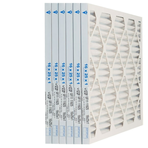 United Filter 16x25x1 MERV 11 Pleated HVAC AC Furnace Air Filters (6 Pack)