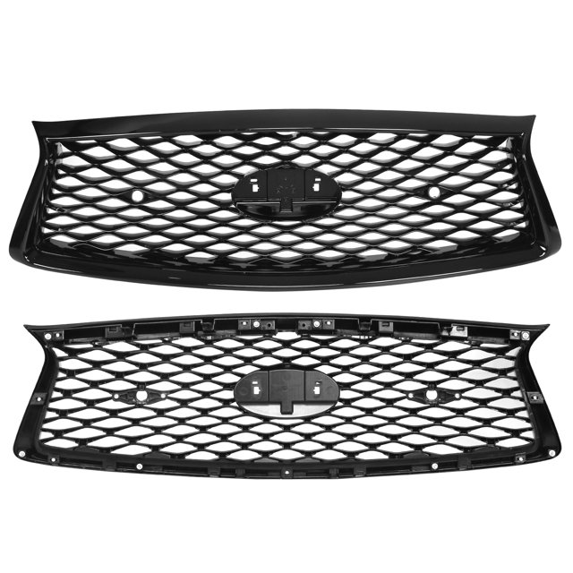 Grille Pare-Chocs avant, Matériau ABS Fiable, Radiateur Pare-Chocs avant Pratique pour Modèles avec Capteur ACC, Style Eau Rouge, Pièces Auto, pour Infinit