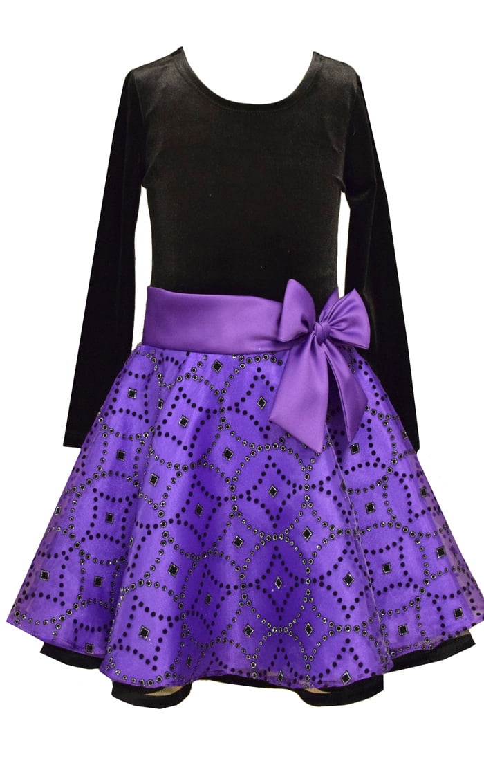 girls purple velvet dress