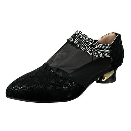 

SEMIMAY Single Mesh Style Shoes Heel Strange Toe Women Pointed Ladies Women s casual shoes