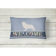 thumbnail image 2 of Carolines Treasures BB8292PW1216 Berger Blanc Suisse Welcome Canvas Fabric Decorative Pillow, Blue, 12H x16W, multicolor, 2 of 3