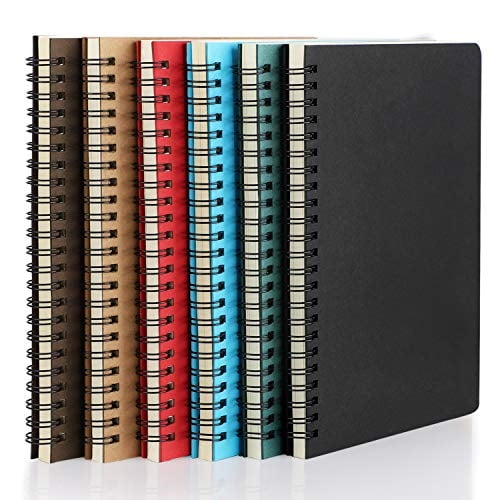 Cuaderno espiral EUSOAR A5, 6 uds., 5,5x8,3, 120 págs., líneas, viaje, notas, bocetos, estudiantes, oficina