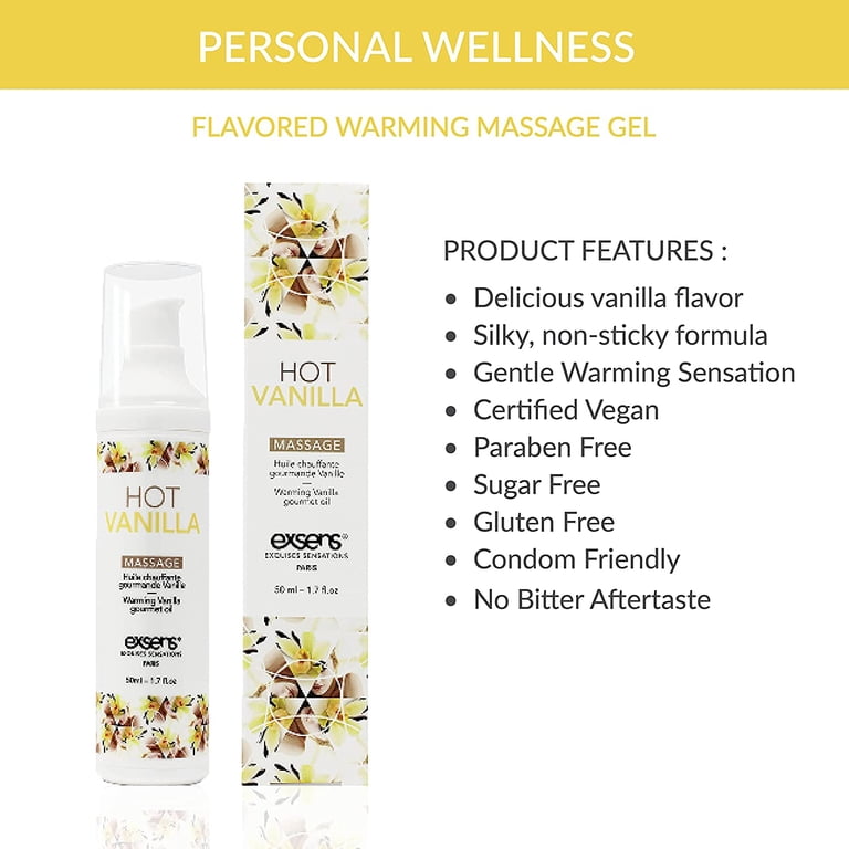 Exsens Hot Vanilla Gourmet Warming Intimate Massage Oil, Flavored
