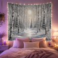 thumbnail image 2 of Winter Birch Grove with Snowy Path and Ethereal Light, Serene Boho for Nature Lovers, Tranquil Forest Wall Art, Christmas Gift Tapestry Wall Hanging for Bedroom and Living Room, 2 of 7