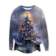 thumbnail image 4 of Christmas Sweatshirts for Women Funny Christmas Tree Print Sweater Tops Long Sleeve Crew Neck Blouses Lounge Warm Thermal Pullover Sweater Blouses Cute Christmas Bell Top Christmas Gifts, 4 of 4