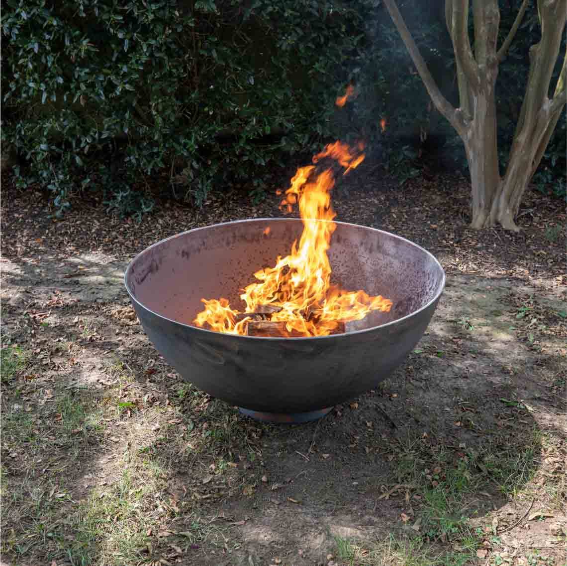 Titan Great Outdoors 42-in Hemisphere Fire Pit, Patina Fire Pit 