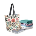 thumbnail image 2 of FORMRS Womens Canvas Tote Bag with Zipper Inner Pocket Shoulder Handbag, Beige Red Floral, 2 of 7