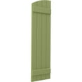 thumbnail image 3 of Ekena Millwork 14"W x 74"H Americraft Four Board (2 Batten) Exterior Real Wood Joined Board-n-Batten Shutters w/ Elliptical Top (Per Pair), Moss Green, 3 of 10