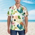 thumbnail image 4 of Lsque Floral Vintage pattern Hawaiian Shirt for Men, Unisex Summer Beach Casual Short Sleeve Button Down Shirts-Small, 4 of 9