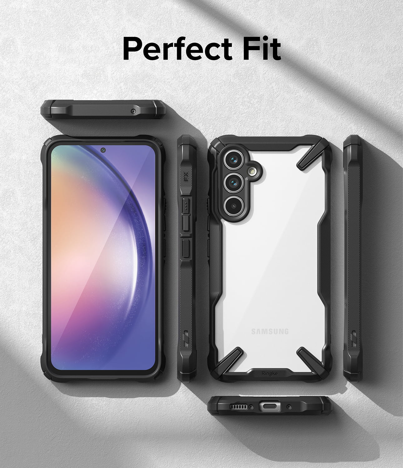 Ringke Fusion-X [Anti-Scratch Dual Coating] Compatible with Samsung Galaxy  A54 5G Case, Augmented Bumper Clear Hard Back Shockproof Advanced  Protective Cover Designed for Samsung A54 5G Case - Black 