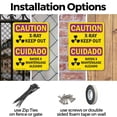 thumbnail image 3 of (2 Pack) X-Ray Keep Out Bilingual OSHA Caution Radiation Sign 18 Inch X 24 Inch Indoor / Outdoor Rust-Free Aluminum Metal Signs for Workplace, Workshop, and Construction Site, Made in, 3 of 8