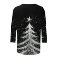 thumbnail image 5 of Yteetum Christmas Shirt for Women Oversize Crew Neck 3/4 Length Sleeve Cotton T Shirts Tops Womens Christmas Print Three Quarter Sleeve Loose Round Neck Pullover Tee Shirts Fall Winter Basic Shirts, 5 of 5