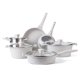 thumbnail image 1 of Country Kitchen Juego de utensilios de cocina antiadherentes de aluminio fundido: utensilios de cocina duraderos para cocinar todos los días, rombo crema, 11 piezas., 1 of 5