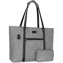 MOSISO USB Charging Port 15.6" Laptop Tote Bag, Gray