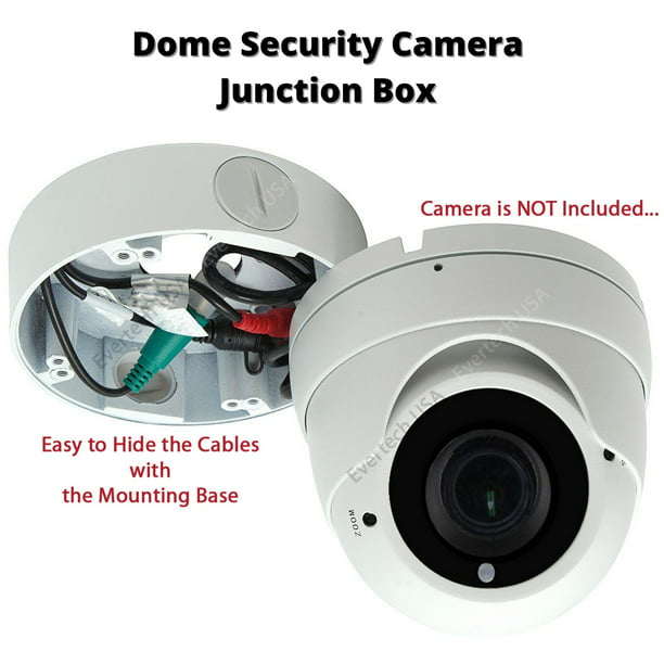 de eerste sneeuwman Kroniek Evertech White 4.75" Junction Outlet Box for Varifocal Lens Eyeball Turret  Dome CCTV Security Cameras - Walmart.com