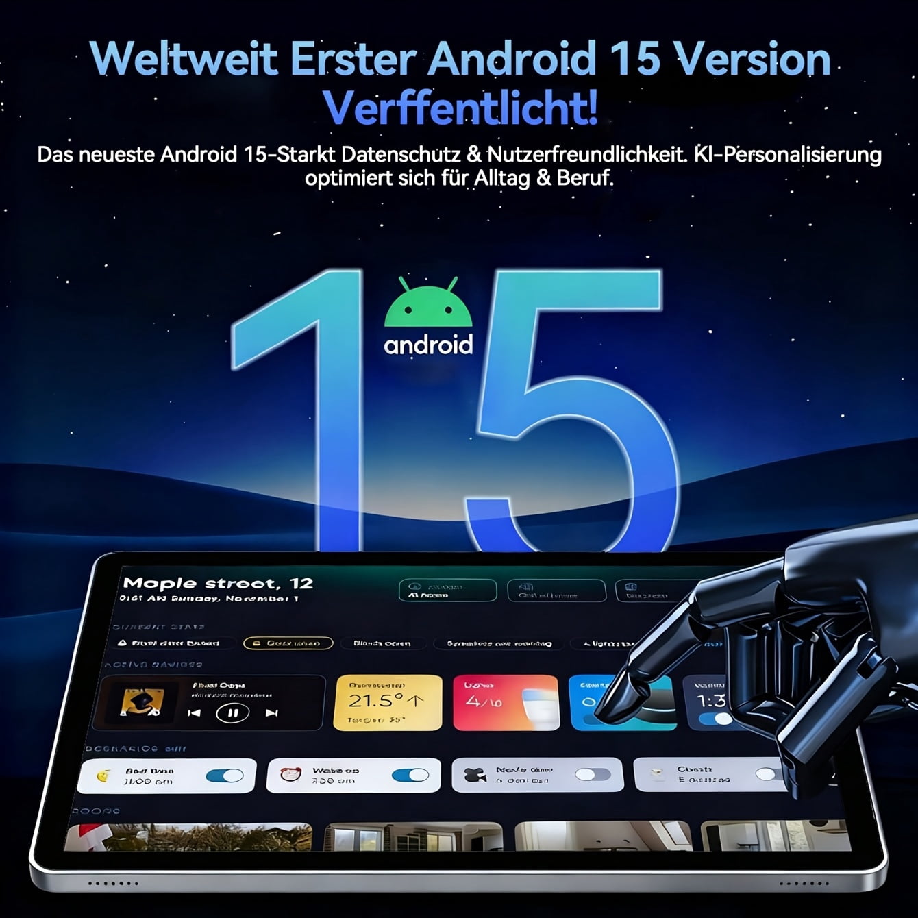 10.1-Inch Android 15 Tablet, 4GB +128GB, MTK6762 Octa-Core 2.0Ghz Processor, 5MP Front Camera And 13MP Rear Camera, 6000Mah Battery, HD (1280X800) Touch Screen, 5.2 And 802.11Ac Wifi 5, Tablet, Pad