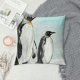 thumbnail image 2 of PHYHOO Sea Animals Throw Pillow Cushion Cover, Hand Drawn Art Flightless Birds , Decorative Square Accent Pillow Case, Black White, 2 of 5