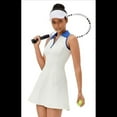 thumbnail image 3 of Vestido de Golf para Mujer, Vestido de Tenis con Bolsillos Cortos, Sin Mangas, Deportivo, para Entrenamiento, Atlético, y Azul, Talla L, 3 of 8