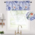thumbnail image 1 of Haperlare 52"L x 15"W Window Valance for Ktichen Bird Leave Frinted Valance Curtains Linen Blend Fabric Curtains Valance for Living Room, Navy Blue, 1 Panel, 1 of 7