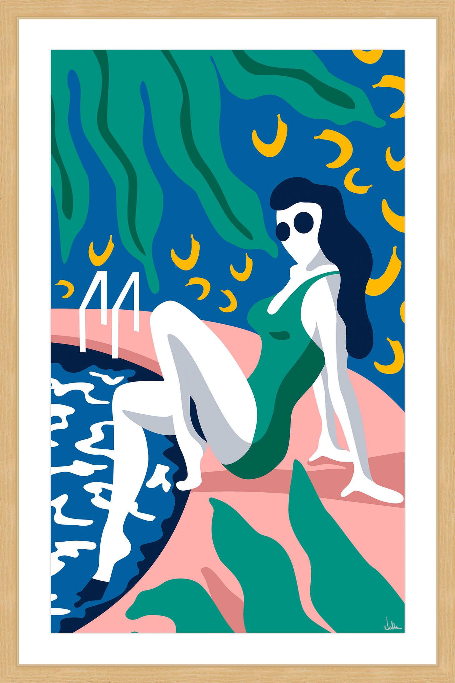 Are You a Beach Girl or a Pool Girl? Framed Painting Print