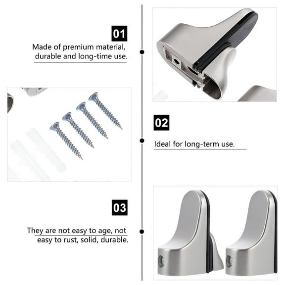 LAMIRO 4pcs Adjustable Glass Shelf Bracket Wall Mount Floating Glass Shelf Brackets