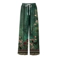 thumbnail image 4 of Dress Pants Women Petite High Waisted Wide Leg Summer Beach Vacation Pants Boho Lounge Casual Palazzo Trousers, 4 of 9