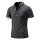 thumbnail image 1 of Camiseta informal de manga corta con botones sólidos para hombre Pompotops oipoqjl46384, 1 of 9