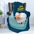thumbnail image 4 of Saying Soft Flannel Fleece Throw Blanket, Night Sky Illustration with Sheep Sleeping on the Moon Star Filled Background, Cozy Plush for Indoor and Outdoor Use, 70" x 90", Multicolor, by Ambesonne, 4 of 5