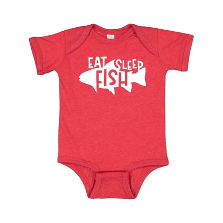 

Inktastic Eat Sleep Fish Silhouette Gift Baby Boy or Baby Girl Bodysuit