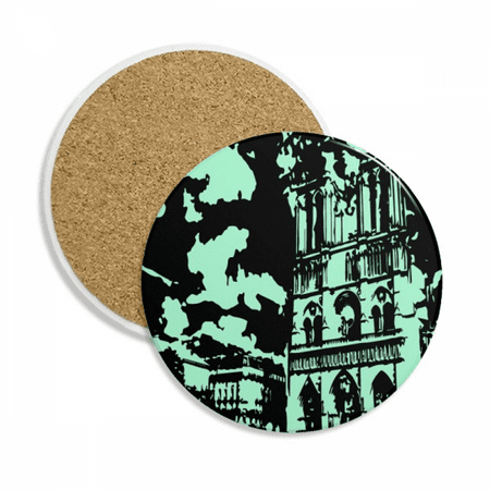 

gothic building de paris coaster cup mug tabletop protection absorbent stone